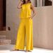 2025 Summer New Two-Piece Set For Women, European And American Trendy Versatile Loose Pullover Round Neck Casual Cotton_ecoleips.com