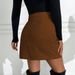 Voya 2026 Women's European And American Spring/summer Simple And Elegant Half Skirt Commuting Corduroy Slim And Sexy Short Skirt_ecoleips.com