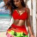 Women's High-Waisted Ruffle Print Bikini Sexy Two-Piece Cross-Over Swimsuit European American Style Tight-Fitting Summer Bikini Set_ecoleips.com