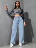 K American Wide Leg Jeans Women's New Loose And Slimming Straight Leg Denim Pants With Floor Length_ecoleips.com