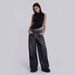 Women's Clothing Washed Old Gradient Wings Printing Retro New Loose Wide Leg Denim_ecoleips.com