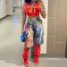 Women's Clothing Summer New Digital Printing Multi Color Casual Pocket Denim Shorts_ecoleips.com