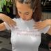 Y23TP626 Women's Autumn New Letter Printed Round Neck Short Sleeve Open Navel Top T-shirt For Women_ecoleips.com