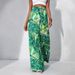Women's High Waist Floral Print Wide Leg Pants Summer Palazzo Trousers Lightweight Polyester 3D Patterns for Casual & Office Wear_ecoleips.com