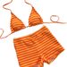 Women's Clothing Orange Soda Women's Beach Vacation Bikini Swimsuit Suspender Bikini Small Floral Print Swimsuit Set Retro Sexy Hot Girl_ecoleips.com