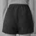Women's High Waist Corduroy Autumn Winter Slimming Wide Leg A-Line Shorts Casual Black_ecoleips.com