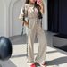 Women's Clothing Contrast Color Ribbon Stripe Splicing Casual Sweater Pants Set _ecoleips.com