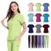 Women's Clothing Hospital Hand Washing Suit Dental Clinic Operating Room Nurse Uniform Short Sleeve V Neck Hand Washing Suit_ecoleips.com
