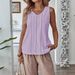 Women's Clothing Spring And Summer Lace Hollow Sleeveless Cotton And Linen Casual Solid Color Women's Vest_ecoleips.com