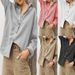 Women's Linen-Blend Long Sleeve Shirt – Oversized Relaxed Fit Button-Up For Casual & Office Wear (S-XL)_ecoleips.com