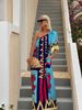 Women's Clothing Ins Internet Celebrity Same Style Positioning Printing Oblique Shoulder Holiday Long Skirt Ladies Dress_ecoleips.com