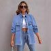 Women's Clothing Washed Lapel Jacket Top Women_ecoleips.com