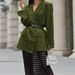 2025s FD1456 2025 Spring New Women's Fashion Style Wave Point Collar Long Sleeve Suit Coat_ecoleips.com