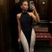 Summer New Women's Elegant Sexy Halter Neck Backless Dress Style Color Blocking Slim Bodycon Clothing_ecoleips.com