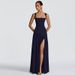Women's Clothing Slim Solid Color Slit Ribbon Dress Fashion Temperament Suspender Winter New Clothing_ecoleips.com