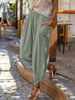 Women's Clothing Casual Wide Leg Cotton Linen Pants Spring Summer Loose Skinny Beach Trousers_ecoleips.com