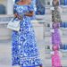 Women's Clothing Spot Women's Summer Hot Sale Fashion Short Sleeved One Shoulder Bohemian Print Dress_ecoleips.com