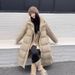 Women's Long Knitted Shawl Down Jacket – Korean Style Thick Loose Fit Winter Coat, Premium White Duck Down Filled Warm Outerwear_ecoleips.com