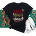 Merry Christmas Tree Santa Claus Plus Size Women's Short Sleeve Printed Vintage White T-Shirt_ecoleips.com