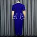 Women's Clothing Plus Size Patchwork Dress Ruffled Waist Short Sleeves Casual Elegant American Style Women's Summer Commuting Dress_ecoleips.com