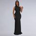 Women's Temperament Oblique Shoulder Dress C7370 Cross Border Fashion Solid Color Sexy Perspective European American Style Clothing_ecoleips.com
