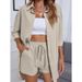 Women's Clothing Street Casual Collage Three Quarter Sleeve Fashion Two Piece Cotton And Linen Suit_ecoleips.com