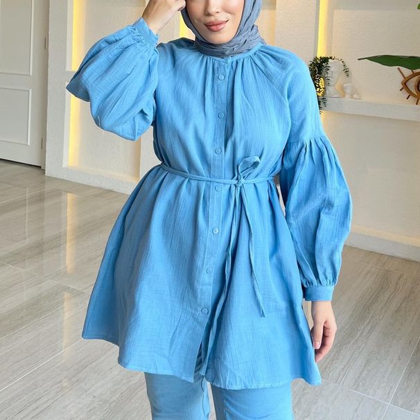 Women's Clothing Spot Muslim clothing autumn and winter new fashion long sleeved shirts and trousers suits_ecoleips.com