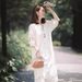 Women's 2024 New Summer Ethnic Bohemian Long French Hollow V-neck White Dress_ecoleips.com