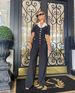 Women's Clothing Personalized Black Suit Short Sleeved Casual Wide Leg Jumpsuit_ecoleips.com