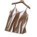 Mulberry Silk Lace Backless Camisole Women, Black V-Neck Versatile Top For Layering Or Outerwear, Slimming Effect_ecoleips.com