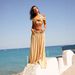 Women's French Style off the Shoulder Crop Beach Dress Set Solid Color Top Pleated Midi Skirt Vacation Style_ecoleips.com