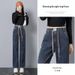 High-waisted Straight Wide-leg Jeans Women, Loose Fit, New Autumn Style, Elastic Waist, Slimming, Suitable For Petite_ecoleips.com