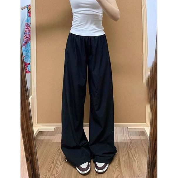 Women's High-Waisted Straight Leg Pants Quick Drying Slimming Loose Fitting American Style Workwear Casual Trousers for Summer_ecoleips.com