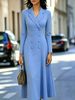Elegant Double Breasted Slim Fit Long Skirt For Women New Arrival Fashionable Suit Style_ecoleips.com