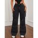 Women's Clothing Retro Fashion Trend Versatile Multi Pocket Workwear Denim Trousers_ecoleips.com