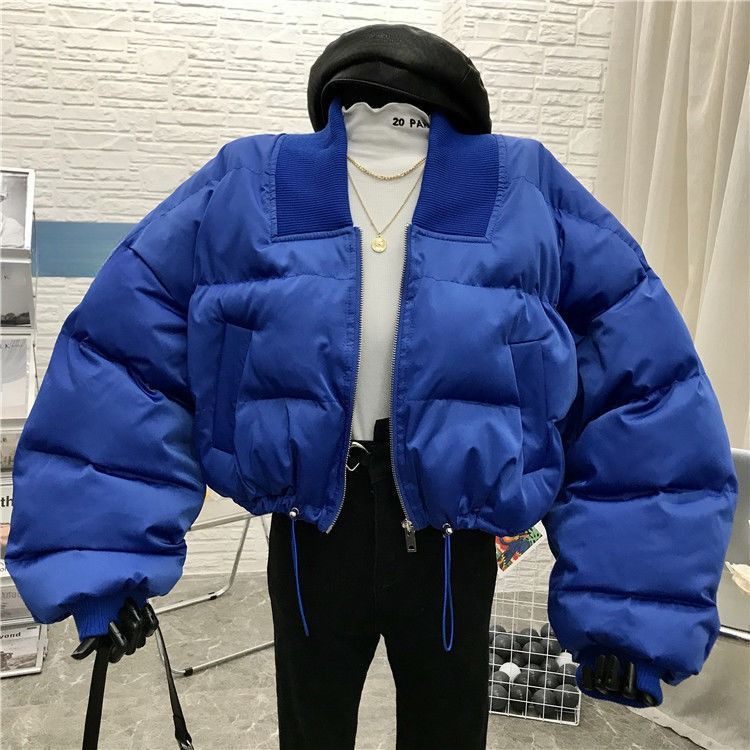 Trendy Oversized Puffer Jacket For Petite Women – Short-Length, Detachable Hood, Warm Cotton Filling (Black/Navy/Silver, S-3XL)_ecoleips.com