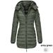 Women's Slim Fit Long Puffer Coat With Hood - Warm Quilted Down Alternative Jacket For Winter (Black, Navy, Yellow, Red, Khaki, Olive, Gray)_ecoleips.com