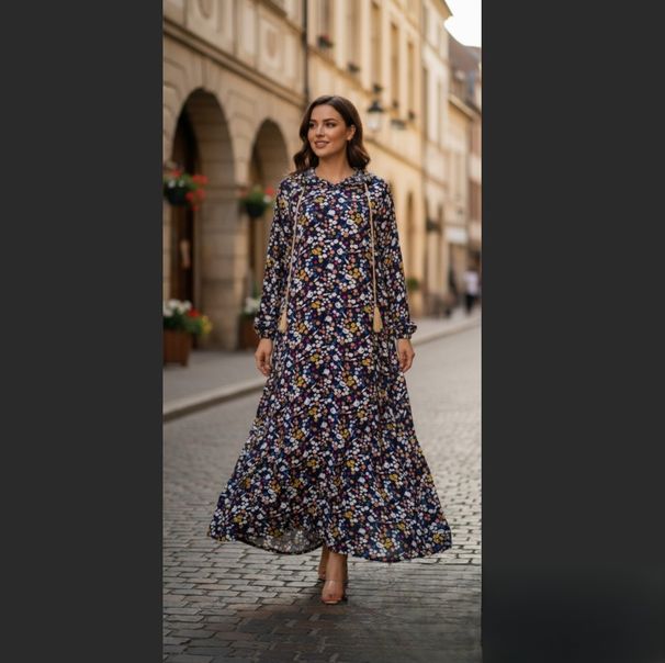 Women's Clothing Modest Abaya Dress Hooded Kaftan Dress With Ethnic Print - Loose Flowy Maxi Dress For Muslim Women, Yoga, Travel & Casual Wear_ecoleips.com