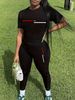 Women's Casual Loose And Fashionable Paris Pattern Print Loose T-shirt+shorts Two-piece Set Home Sportswear Daily Wear-443_ecoleips.com