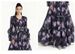 Women's Light Luxury Printed Bell Sleeve Dress European American Style Design Niche Pleated Full Skirt Trendy Cake Skirt_ecoleips.com