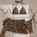 Women's Sexy Backless Bikini Set with Pleated Skirt 3 Piece Swimwear for Beach And Hot Spring_ecoleips.com