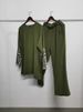 Women's Floral Stitch Two-Piece Outfit Elegant Casual Embroidery Top Wide-Leg Pants Set_ecoleips.com