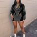 New Cross Border European And American Sexy Sports Style Loose Casual Contrast Color Long Sleeved Jacket Short Skirt Suit Women_ecoleips.com