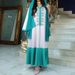 Women's Clothing New Products Retro Ethnic Style Long Embroidery Retro Casual Popular Contrast Color Robe Dress_ecoleips.com