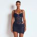 Women's European And American Style Spring Summer Solid Color Bodysuit Lace Tight Skirt Two Piece Set_ecoleips.com