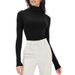 Autumn/Winter Women's Clothing: Collared Long-Sleeved Underwear With High Neck, Slim Fit, Versatile Top_ecoleips.com