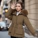 girl Girl Cross-Border Clothing Fleece-Lined Thickened Parka Women's Short 2023 Winter New Large Fur Collar Slim Fit Slimming_ecoleips.com