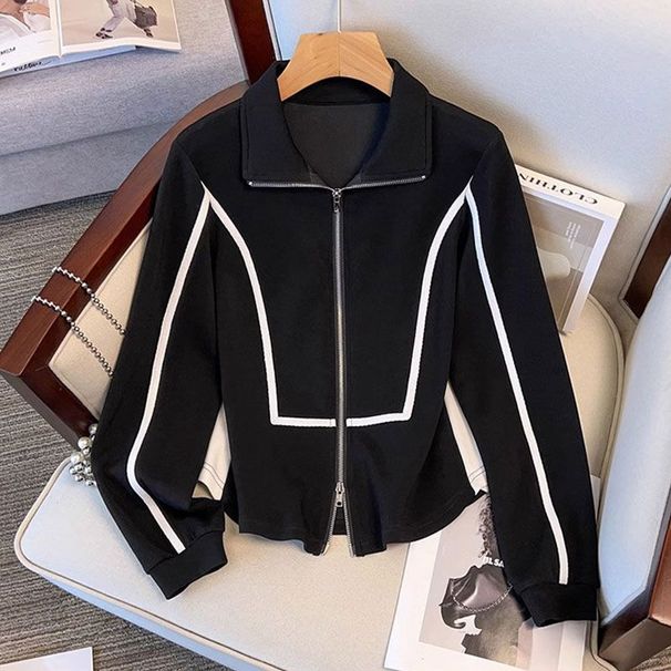 Women's Clothing Sports Style Cardigan Sweatshirt Wide Leg Pants Large Size High End Temperament Slim Long Pants_ecoleips.com