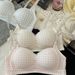 girl Japanese Style Plaid For Women, Small Chest, Gathered, Comfortable, Thin, Wireless, Student Lace Bra_ecoleips.com
