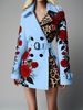 Women’s Clothing New Fashion Temperament Printed Lapel Woolen Coat For Women_ecoleips.com